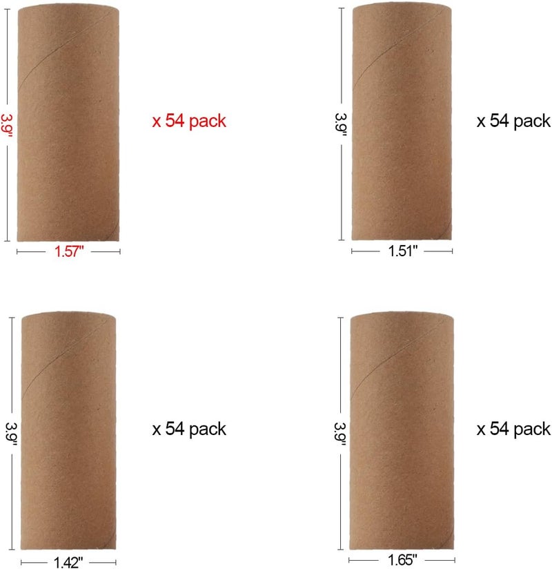 CFKJ 216 Pack Craft Rolls, Round Cardboard Tubes for Crafts, Paper Rolls for Classroom, for DIY Art- 1.57"x3.9"x54, 1.65"x3.9"x54, 1.51"x3.9"x54, 1.42"x3.9"x54 - Image 3